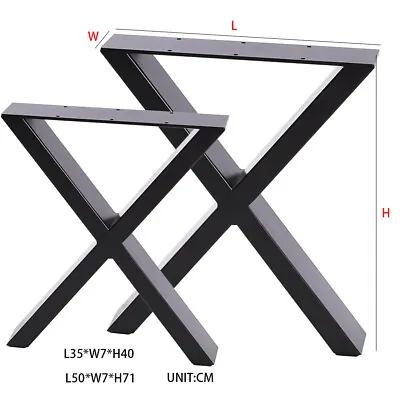 2PCS INDUSTRIAL STEEL TABLE LEGS CABINET CHAIR DESK METAL LEGS SET BlLACK UNITS • £65.95