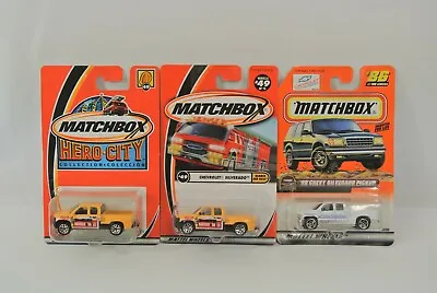 Matchbox Chevrolet Silverado Pickup Hero City Lot Of 3 Diecast 2002 MOC Sealed • $20.99