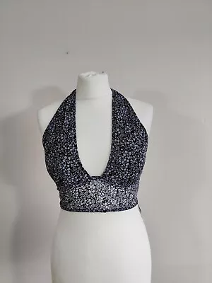 Hollister Gilly Hicks Lace Longline Halterneck Bralette Size Large Floral • £7.50