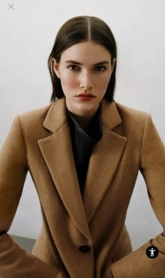 $99 • Buy Zara Women's Wool-Blend Coat Taupe Brown Size XS
