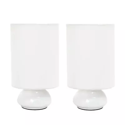 Gemini Colors 2 Pack Mini Touch Table Lamp Set With Fabric Shades • $18.14