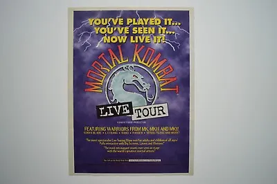 Mortal Kombat Live Tour Vintage Poster  From A Magazine • $95