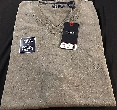 IZOD Men’s Medium Grey Natural Stretch Pullover Sweater Vest ~ NWT • $10.25