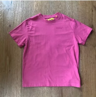 Off-white Virgil Abloh Logo Girls Pink Tee Size 8 • $46.99