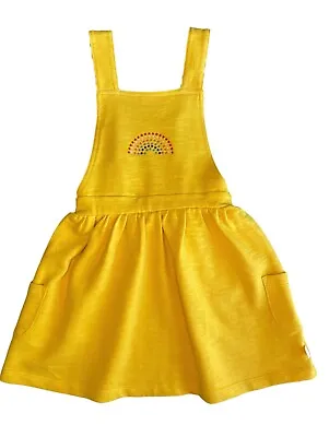 £7.99 • Buy Mothercare Little Bird By Jools Oliver Pinafore Dress Yellow Rainbow