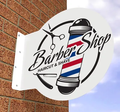 £49.95 • Buy Barber Shop Sign Barbers Pole Hair Salon Sign Projecting Wall Sign Mens Hair 