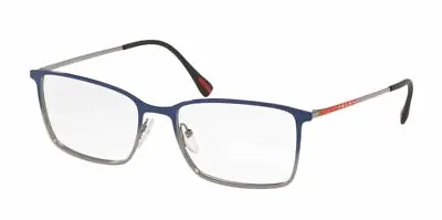 PRADA LINEA ROSSA PS 51LV 5801O1 Blue Gradient Rectangle Metal 56 Mm Eyeglasses • $96.39