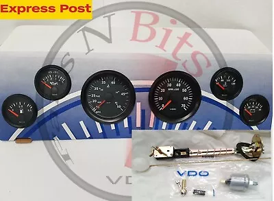 VDO 12v Marine SPEED BOAT Full BLACK GAUGE + SENDER KIT MARINE BRAND NEW...!!!! • $699.23