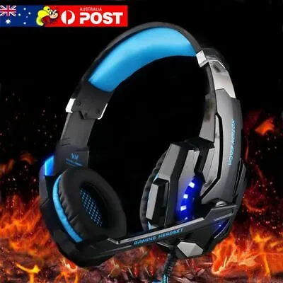 $33.99 • Buy 3.5mm Gaming Headset MIC LED Headphones Surround For PC Mac Laptop PS4 Xbox One