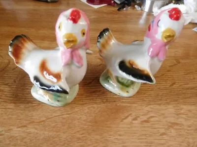 Vintage 3 1/2  Chicken Salt And Pepper Shakers Made In Japan • $5