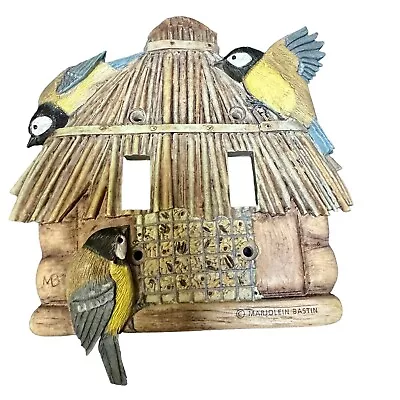 MARJOLEIN BASTIN Birdhouse Straw Feeder Double Light Switch Plate Wall Cover • $11.97