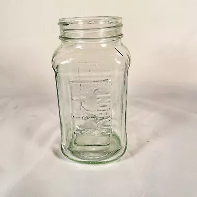 Vintage Square Embossed Tomato & Measurements Clear Mason Jar • $10