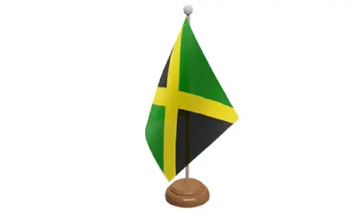 Jamaica Table Desk Flag & Wooden Base 9  X 6   • £6.99