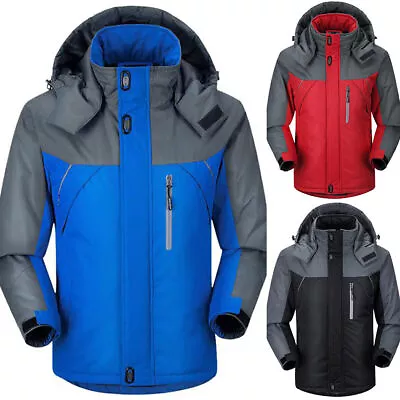 Men's Winter Jacket Hooded Thick Coat Waterproof Ski Snow Casual Warm Outwear • $55.73