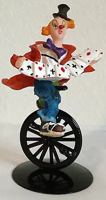 K's Collection 5 1/2  Tall Resin Clown On Unicycle With Cards Figurine • $14.99