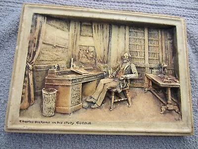 Vintage Burwood Products Co. Michigan Hanging Plaque Charles Dickens 3D • $21