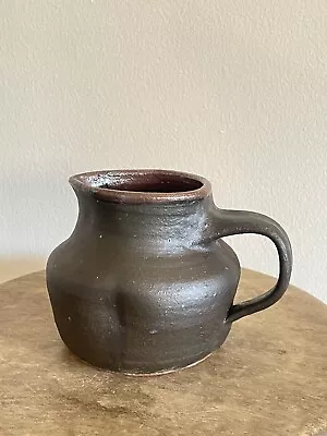 JD Signed Brown Two Toned Stout Pitcher 5 H X 6.5 W North Carolina Art Pottery • $60