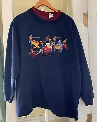 Vintage Bobbie Brooks Woman Sweatshirt 18W/20W Leaves Autumn Birds Fall • $18.50