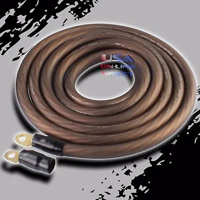 0 Gauge 10ft BLACK Power OFC Wire Strands Copper Voltage Marine Cable 1/0 AWG US • $93.58