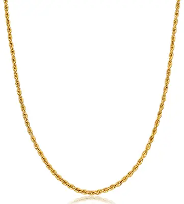 9ct Gold Ladies Rope Chain Necklace 20 Inch - 2mm Width - UK Hallmarked • £136.95