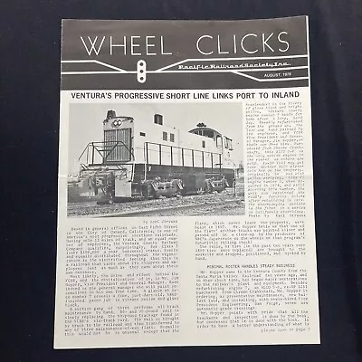 Wheel Clicks Pacific Railroad Society Monthly Newsletter Journal 1979 August • $12.99