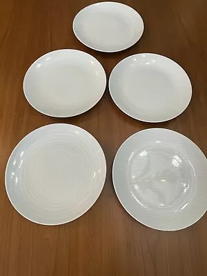 Mikasa Cheers White Porcelain Salad Plates 8.5” Set Of 5 • $32