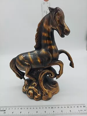 Vintage Rearing Stallion Hollow Cast Bronzed Horse 11.5 Inches Tall • $39.99