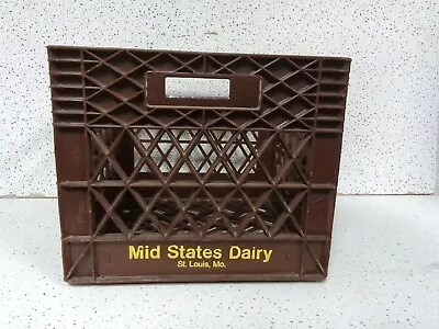 Mid States Dairy Plastic Milk Crate St Louis Missouri MO Vintage Brown VTG • $25