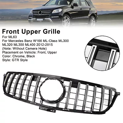 Chrome Black Front Grille Grill Fit Benz W166 2012-2015 ML350 400 550 GTR Style; • $94.63