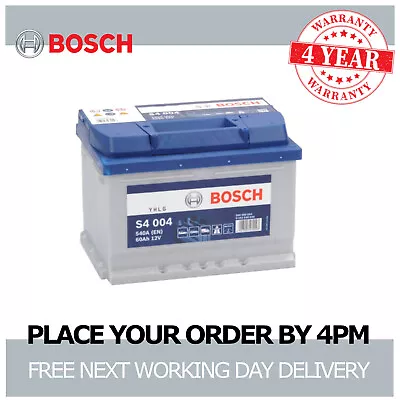 Bosch S4004 Car Battery 12V Sealed Calcium 4 Yr Warranty Type 075 • £75.23