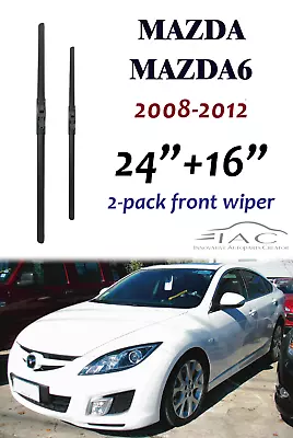 For Mazda Mazda6 2008-2012 24 +16  Front Windshield Wiper Blade 2 Pack • $49.99
