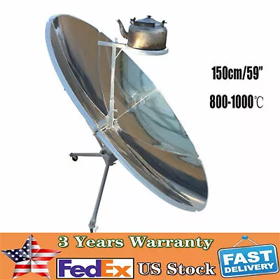 59 Inch Sun Solar Cooker Parabolic 1500W Sun Concentration Oven Outdoor Stove US • $85