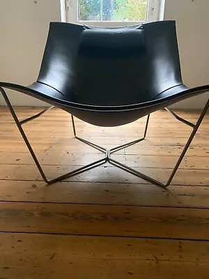Semana Bucket Chair By David Weeks For Habitat Black Leather • £80