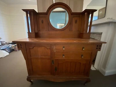 $400 • Buy Antique Sideboard With Removable Mirror - Good Restoration Project