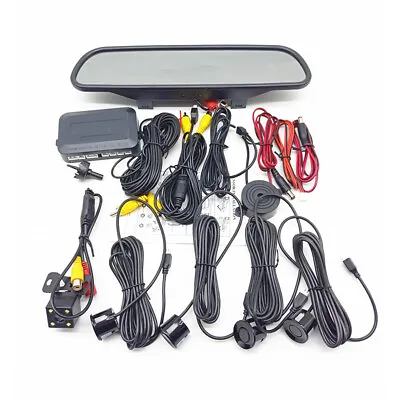 4.3in Car Rearview Mirror Monitor Black Parking Assistance Sensor Backup Camera • $62