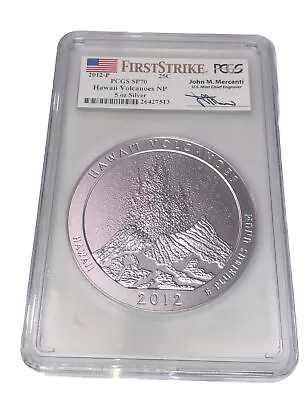 2012-P Hawaii Volcanoes NP 5 Oz First Strike Silver PCGS SP70 (Mint Condition) • $1399.99