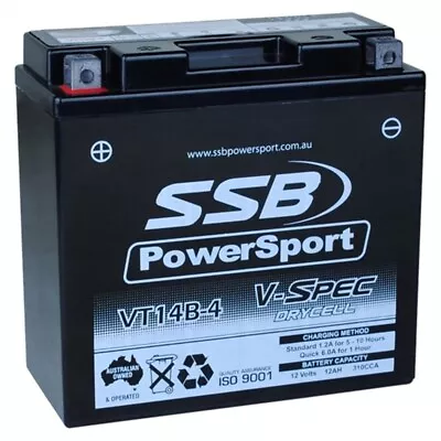 SSB 12V AGM 310 CCA Battery 4.1 Kg For Yamaha XVS1100 V-Star Custom 1999 To 2010 • $158.06