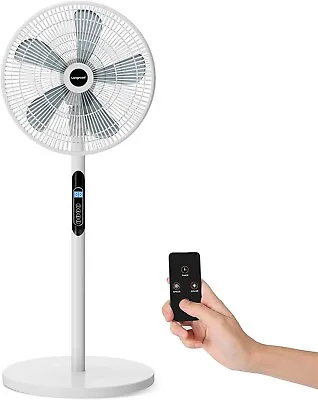 £40 • Buy 16'' Pedestal Stand Fan With Remote Control, 8 Speed | 10Min - 9H Timer | 90° Os