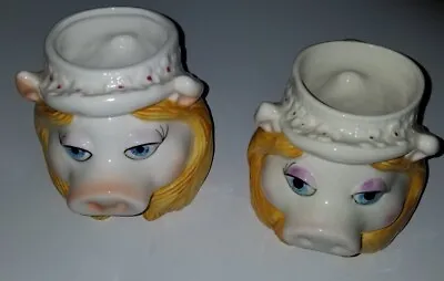 2 Vintage Miss Piggy Henson Sigma Ceramic Muppet Cups Mugs  • $19.99