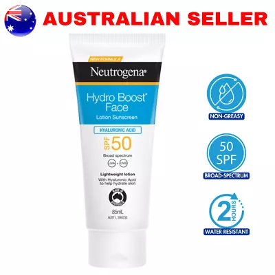 Neutrogena Hydro Boost Face Lotion Sunscreen Hyaluronic Acid SPF 50 85ml AU • $11.99