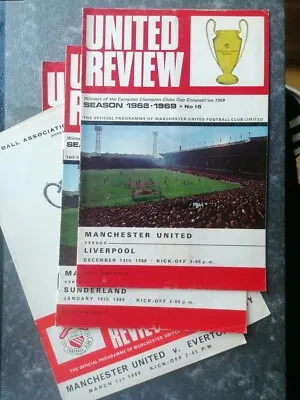 1968-1969 Manchester United Home Programmes - Choose From List • £2.99