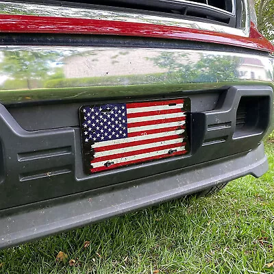 For Ford F-150 250 350 Front License Plate Tag 3D Embossed Stars American Flag • $9.99