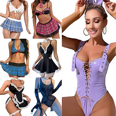 Womens Cute Maid Student Uniform Sleepwear Sexy Lingeries Oufit Cosplay Costume • $13.19