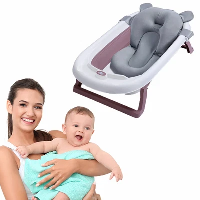 Portable Foldable Bath Tub Bathing & New-born Baby Bath Pad Black For Kids   • £34.99