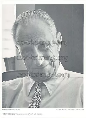 1974 Press Photo ILWU Union Local 10 Leader Harry Bridges San Francisco • $15