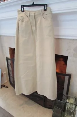 Almost Vintage DKNY Ivory Maxi Cotton Skirt Size Small • $40