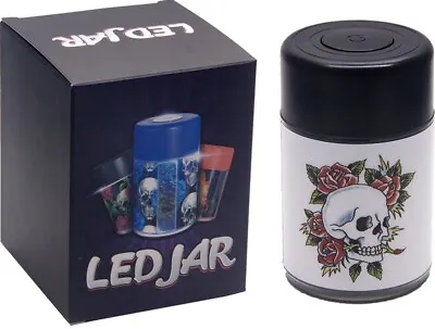 Herb Stash Jar Container Storage Bottle W/ Led Light Black Color • $9.99