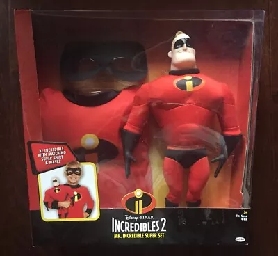 Disney Incredibles 2 Mr Incredible Super Set Costume Shirt Mask & Doll Sz 4- 6X • $24.99