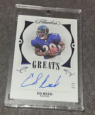 2020 Flawless ED REED #d /3 SSP On Card Auto RAVENS HOF 🔥 Color Match Autograph • $480