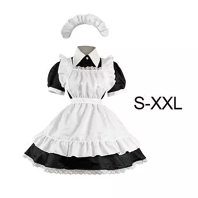 Classic Maid Costume With Headwear Japanese Anime With Apron • £22.56